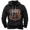 Винтажное худи Route 66 3D-принт Толстовки Модные толстовки Свитшоты Для мальчика Женская Мужские спортивные костюмы Мужская Женская Одежда толстовки