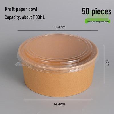 Одноразовые крафтовые бумажные контейнеры для еды на вынос с крышками