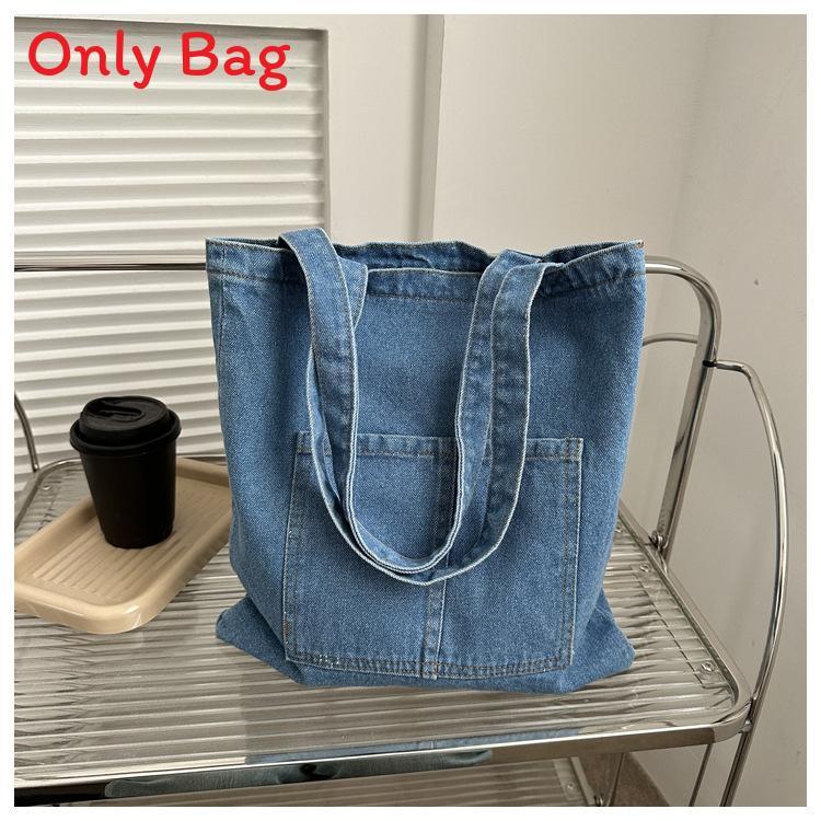 Cowboy Canvas Compact Shoulder Bag With Stitch Detailing For Street Fashion