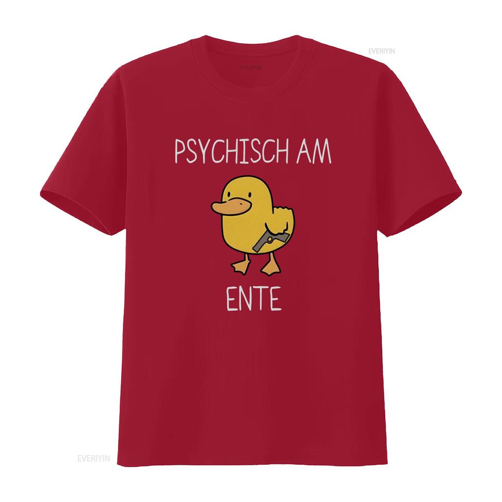 Herren Schwergewicht 180gsm 100t T Shirt Psychisch Am Ente Gerunisex Lustiger Mit Gelbem Im Crazy About You Text Groe Gren
