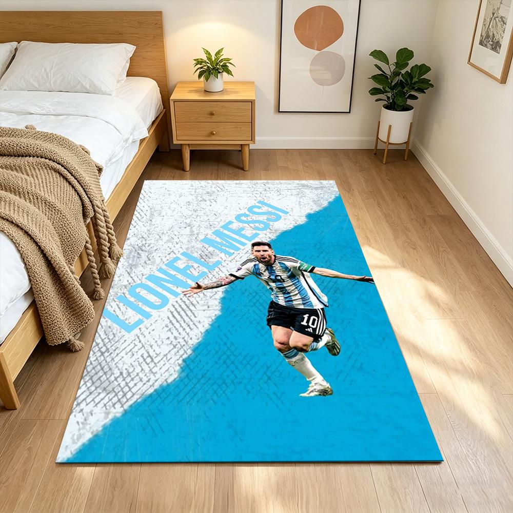 Football Messi Area Rug Suitable for Dormitory Entryway Playrooms Study room Antislip Carpet Anime Office Decor Perfect Gift for Friends & Family