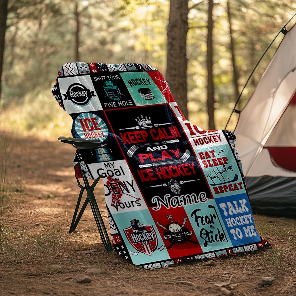 Ice Hockey Motivational Quotes And Designs Flannel Outdoor Blanket Gift Blanket Comfortable And Soft Lightweight And Portable Suitable For All Seasons