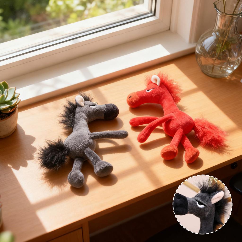 New Year Horse-Shaped Keychain - Cute And Soft Plush Keychain Collectible - Plush Horse Toy | Suitable For Cars, Bags, Dining Tables, Etc.
