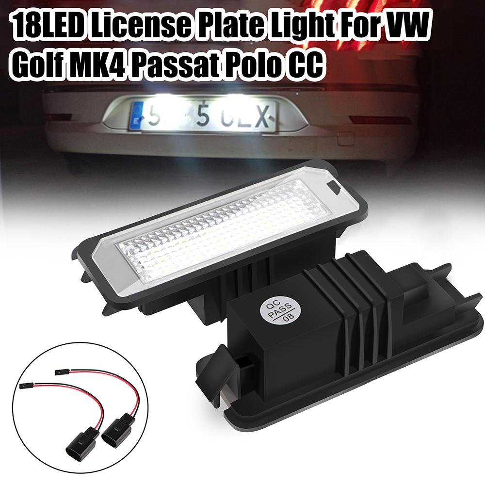 Светодиодные фонари подсветки номерного знака 12 В для Skoda Seat Leon Ibiza VW Golf 4 5 6 MK4 MK5 Passat CC Polo Volkswagen Автоаксессуары