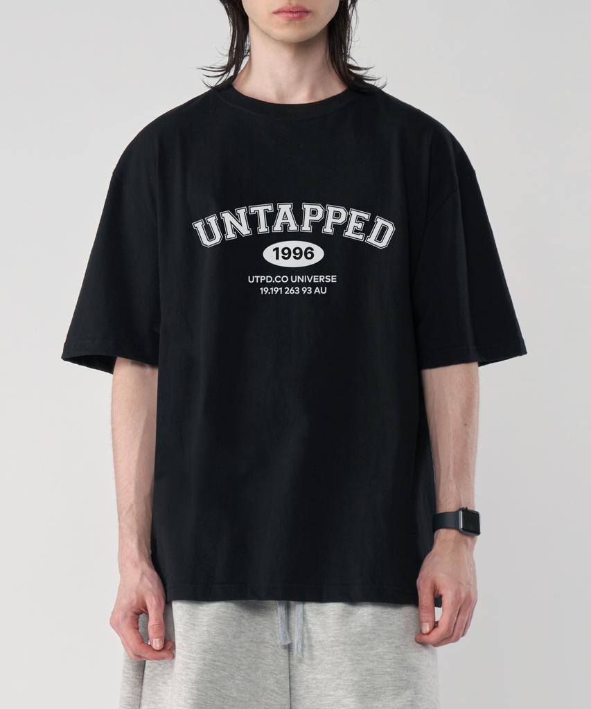UNTAPPED STUDIO 1996 Фирменная большая оверсайз футболка с коротким рукавом из чистого хлопка 2 цвета