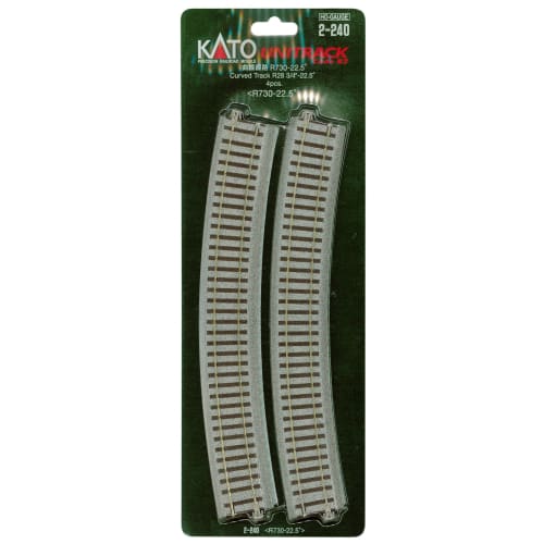 KATO HO Gauge Curved Track R730-22.5 (4 Tracks) 2-240 Model Railroad Supplies
