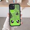 Милый Чехол-Лягушка для Телефона iPhone 17 16 15 14 13 12 11 Air Pro Max Plus Черный Мягкий ТПУ Ударопрочный Чехол