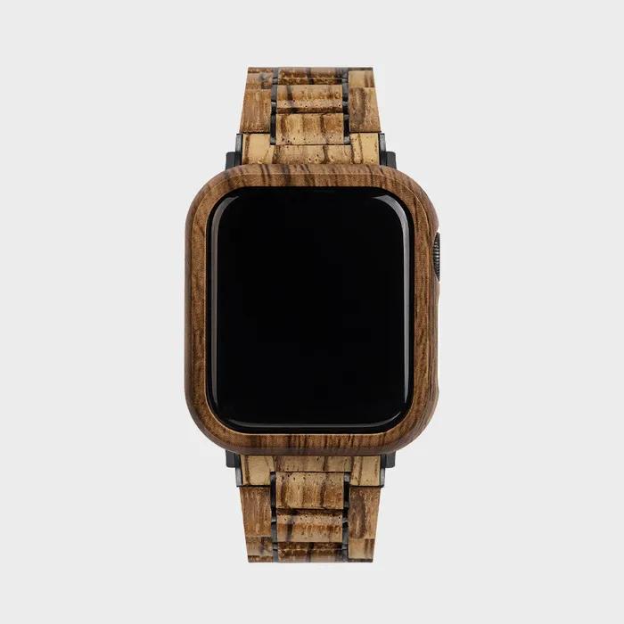 Деревянный ремешок для Apple Watch 38/40/42/44 мм Зебра Совместим с SE/6/5/4/3/2/1