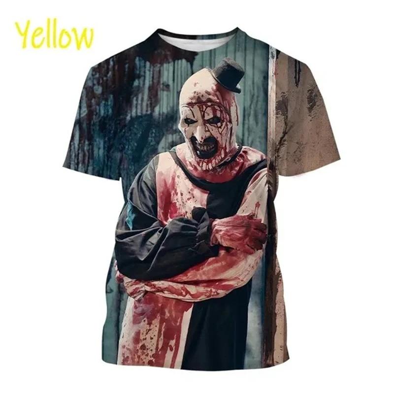 Summer Horror Movie Horror 3D Printing T Shirts Men's Casual Fashion Thriller Clown Halloween Short Sleeve Fun Cool T Shirt Tops… More