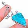 Tibetan Turquoise Gemstone Handmade 925 Sterling Silver Jewelry Pendant 2.36"