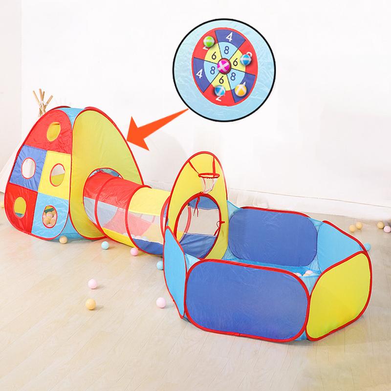 IMBABY 3 In 1 Baby Playpen For Children Indoor Toddler Foldable Playground Portable Infant Play Yard Tent Tunnel Without Ball