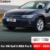 For Volkswagen VW Golf 8 MK8 Pro R    Carbon Car Front Bumper Grille Grill Cover Trim Fog Light Trims Accessories