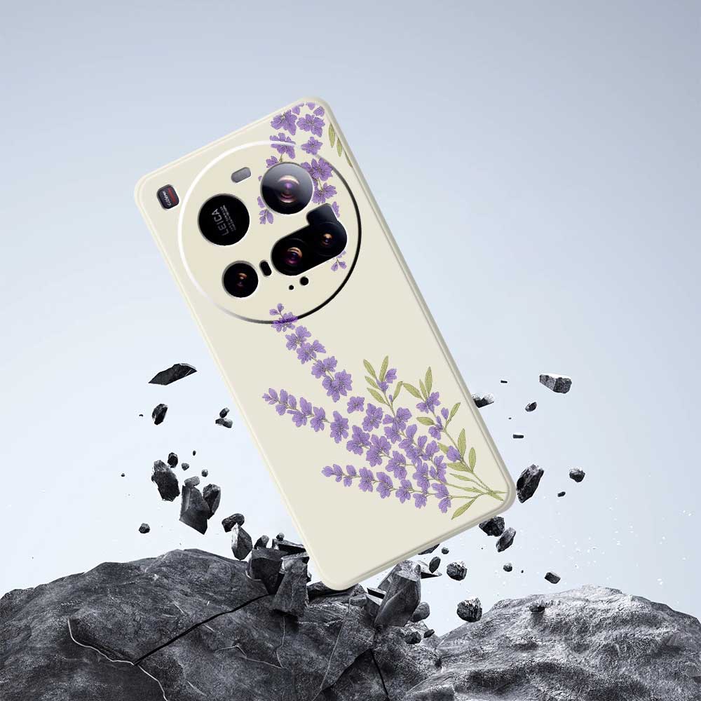For Xiaomi 15 Ultra Case Lavender Pattern Printing Straight Edge TPU Phone Back Cover
