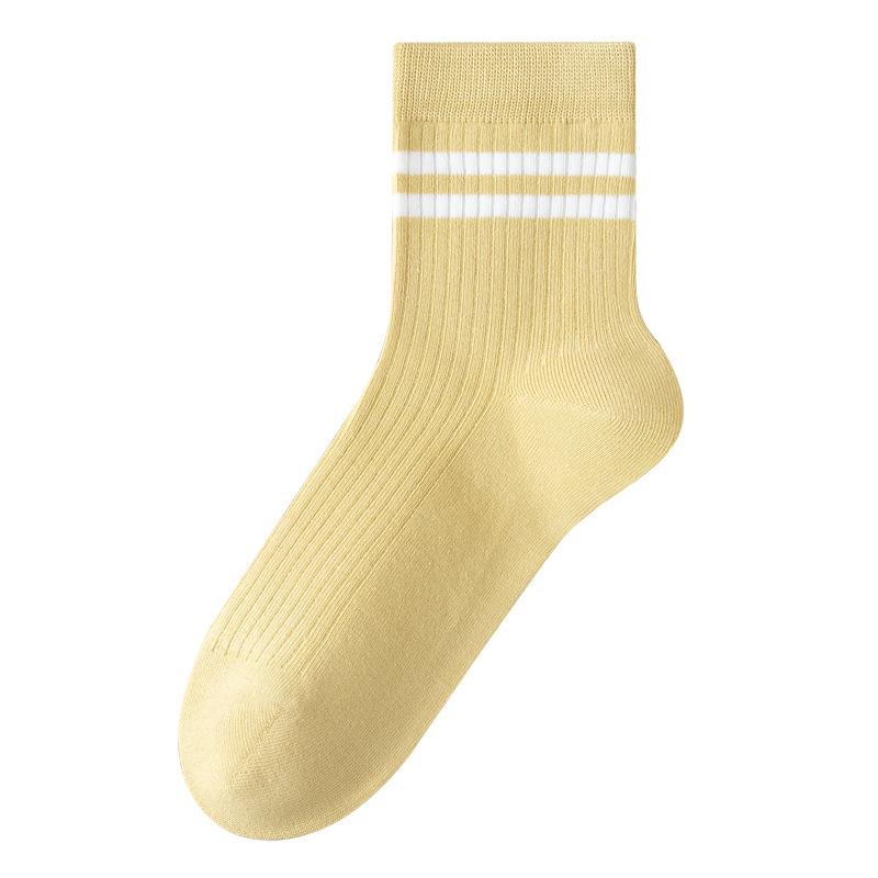 Pure Cotton Winter White Cotton Socks for Women Are Versatile and Odorless. All-cotton Mid-top Socks for Women In Autumn and Winter