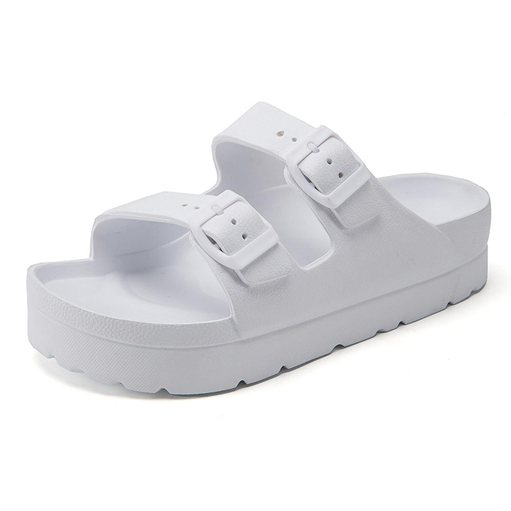 Summer Women's Thick Soled Slippers Outdoor Beach Sandals EVA Platform Flip Flops for House Slides Buckle Soft Thick Sole Sandals