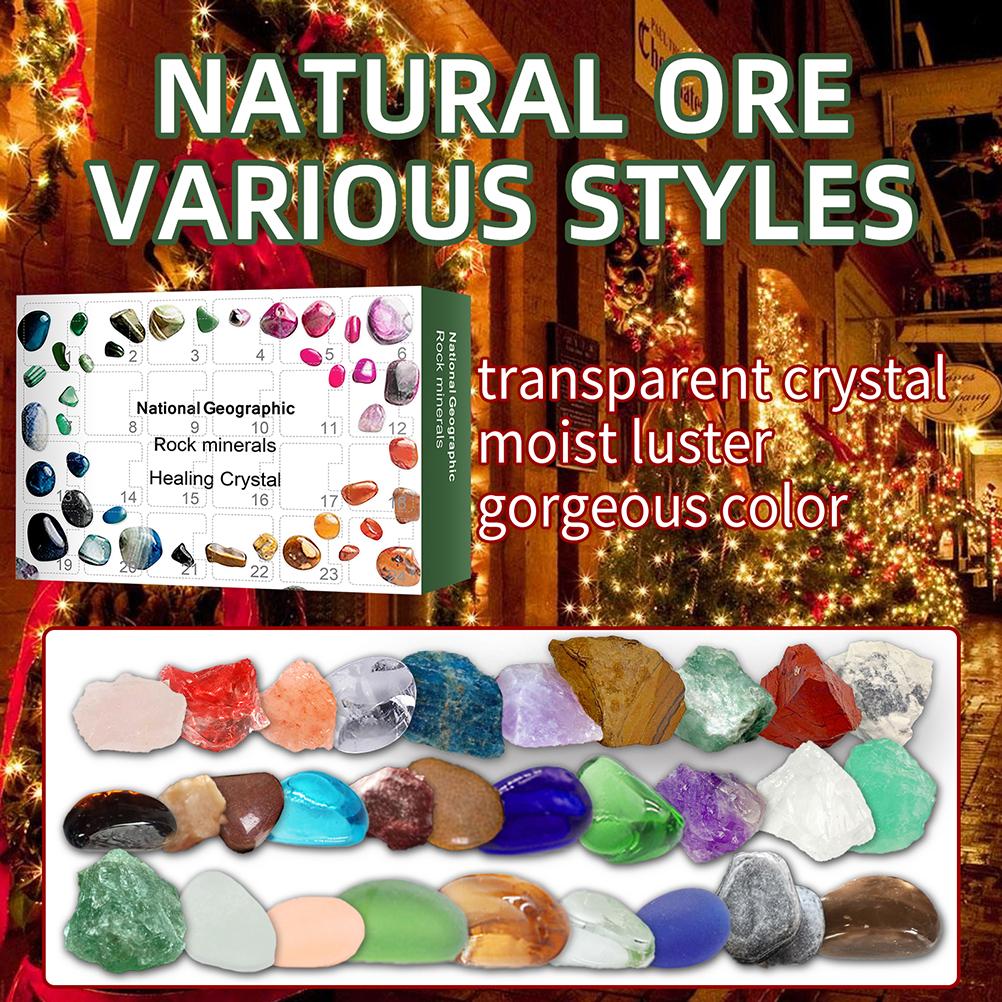 Рождественский Адвент-календарь Игрушка 24 дня Рождественские рудные игрушки Минеральные подарочные коробки Игрушки Геологические