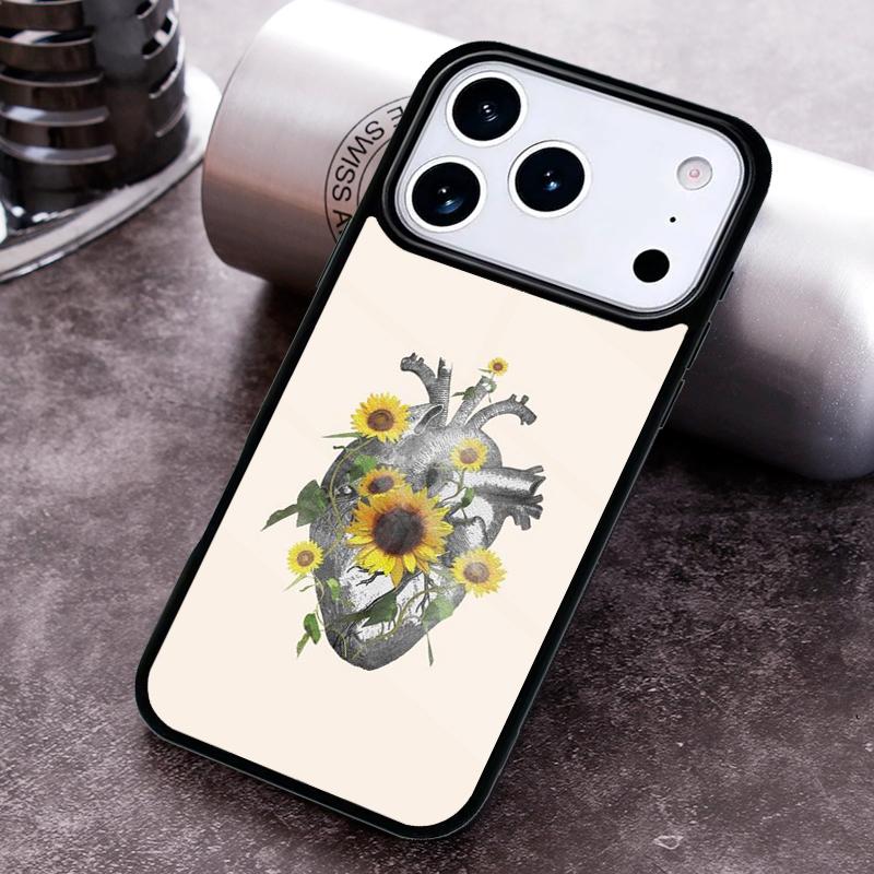 Flower Heart Phone Case for iPhone 17 16 15 Pro Max Air 14 13 12 11 Plus Shockproof Cover