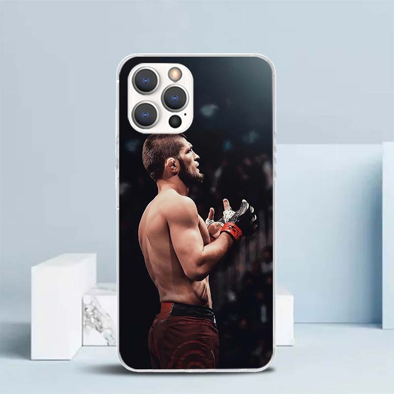Мягкий чехол Хабиба Нурмагомедова для iPhone 16 17 Air 15 14 Pro Max 16E Чехол для телефона 13 Mini 12 11 7 SE 8 С рисунком Подходящие чехлы 16