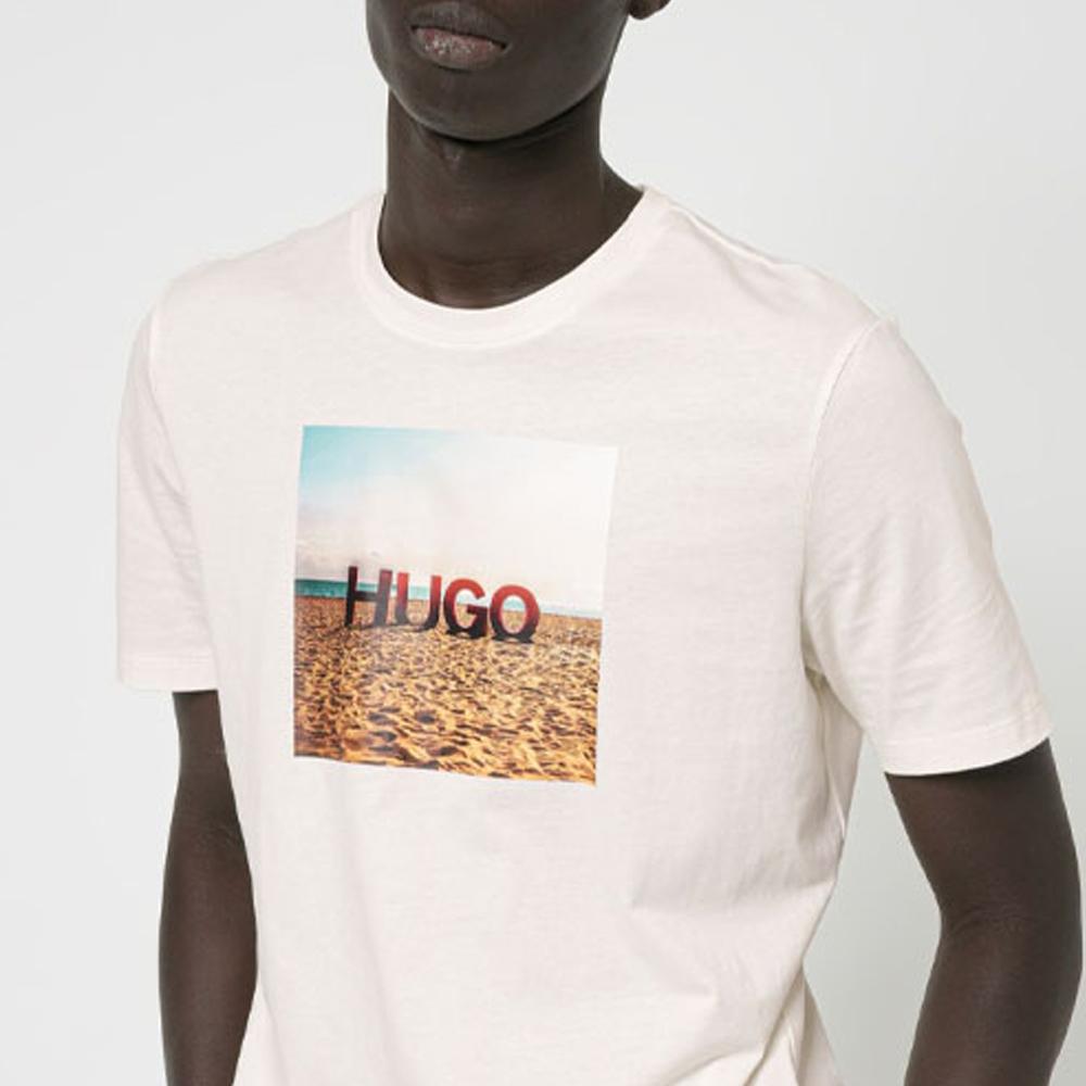 HUGO BOSS T-Shirts Men's Beige Crew Neck Moderate Other 50459428-107