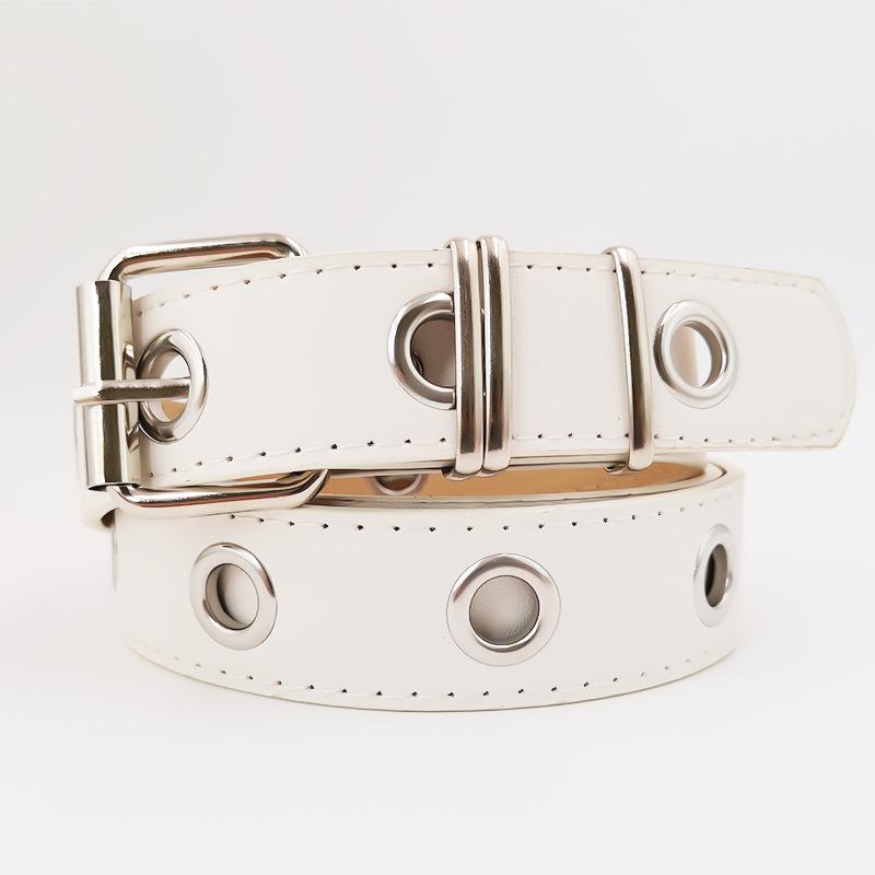 Модный женский ремень с кольцом-декорацией, с прорезями по всему телу, панк-ремень без проколов