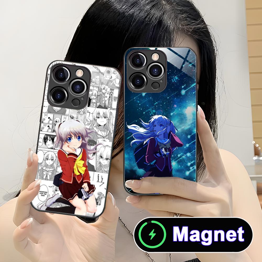 Чехол для мобильного телефона Charlotte Tomori Nao Glass MagSafe для iPhone 17 16 15 14 13 12 11 Air Pro Max Plus Mini Цветная крышка