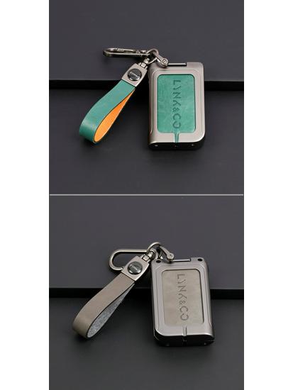Новый чехол для ключей из натуральной кожи и сплава для моделей Lynk & Co 01, 03, 05, 06
