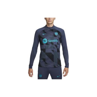 Футбольная форма ФК Барселона Strike Third Dri-Fit для предматчевых тренировок, мужские топы, темно-синие FJ4699-438
