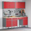 Workbench with Drawers 10 pcs Red Engineered Wood and Steel