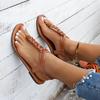 Supply New Sandals Women's Flat-bottomed Large-size Woven Women's Sandals Fashion Shoe Style 36-43