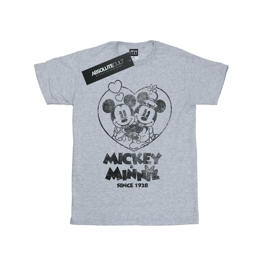 Disney Womens/Ladies Mickey And Minnie Mouse Since 1928 Cotton Boyfriend T-Shirt