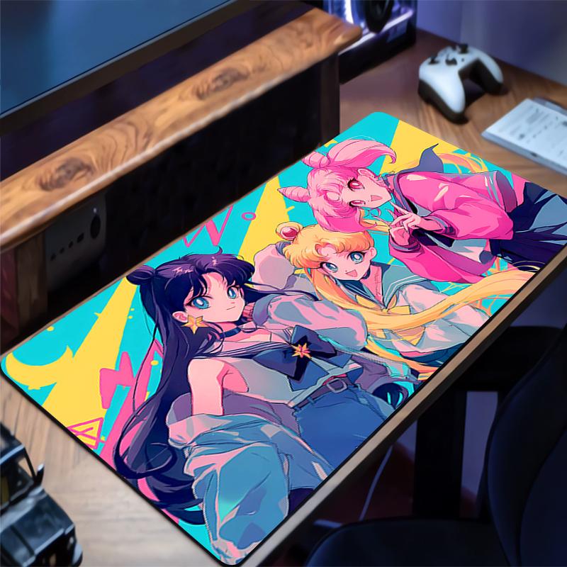 Коврик для мыши S-Sailor Moon 90x40 см Профессиональный для киберспортивных игроков Скоростной с блокировкой края Резиновый Расширенный коврик для стола Коврик для мыши Коврик для клавиатуры