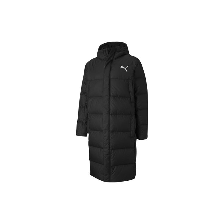 Puma Long Oversized Down Jacket With Logo And Hood Men Outerwear Black 585403-01