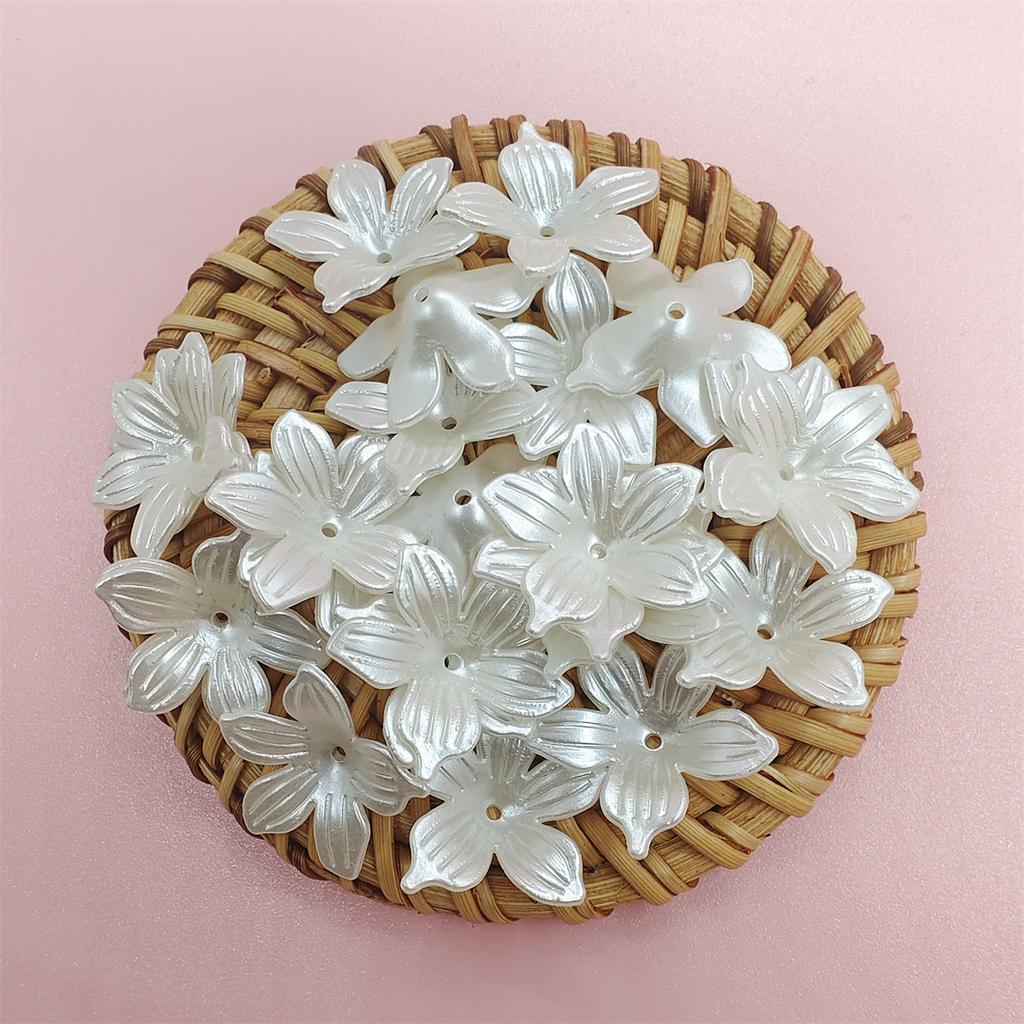 Изготовление ювелирных изделий ABS искусственный жемчуг бабочка цветок DIY для кулон ожерелье браслет свободные бусины белые бусины текстурированные бусины