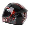Motorcycle Helmet Shock Absorption Full Face Motorcycle Helmet With Removable Lining Red Pattern M