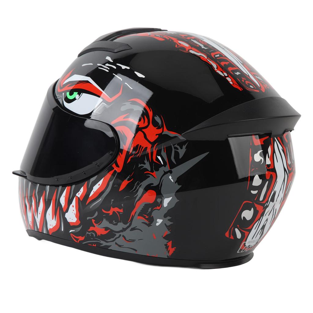 Motorcycle Helmet Shock Absorption Full Face Motorcycle Helmet With Removable Lining Red Pattern M
