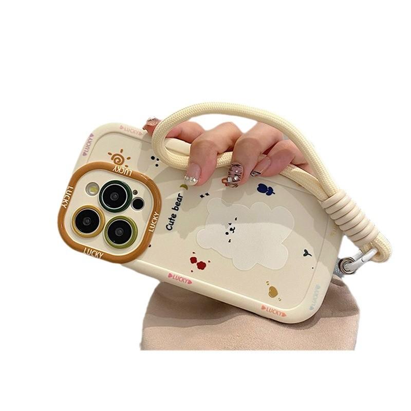 Cute Bear Suitable for Iphone16promax Mobile Phone Case 12 Apple 15plus Cartoon 13mini Anti-fall 14