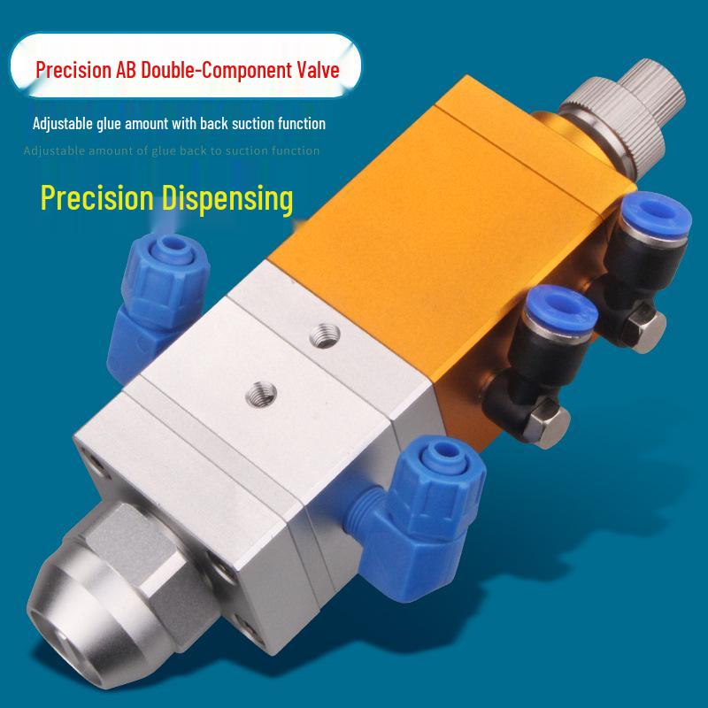MY3242D Single Cylinder Back Suction AB Double Liquid Dispensing Valve with Adjustable 1:1 or 3:1 Precision Dispensing Volume