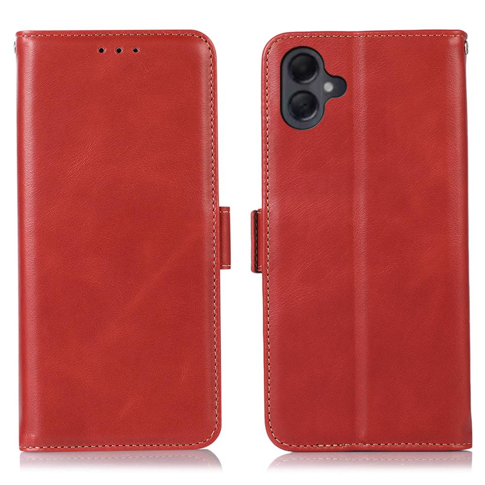 For Samsung Galaxy A07 Case RFID Blocking Genuine Cow Leather Wallet Phone Cover