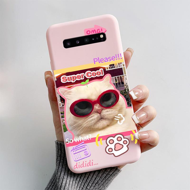 Для Samsung S10 5G Чехол Милый Мультяшный Мягкий Силикон Матовый Тонкий Защитный Чехол для Телефона Для Samsung Galaxy S10 5G G977N Чехол Coque