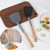 Beech Handle Food Grade Heat Resistant Dishwasher Safe Non-stick Pan Pot Cooking Turner Cookware