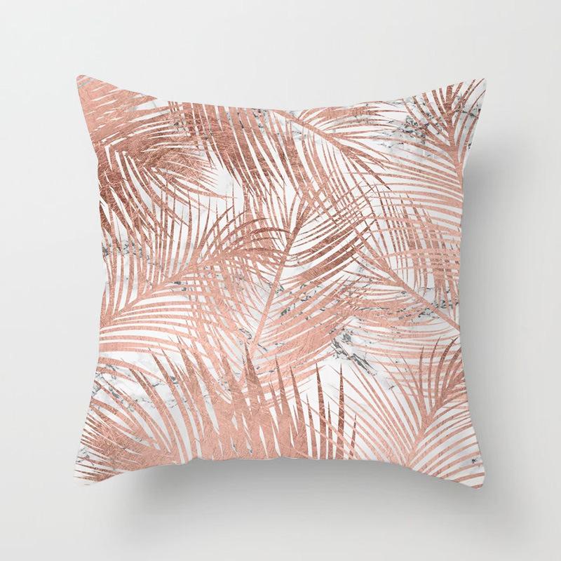 Popular Pink Marble Geometric Series Pillowcases, Home Fabric Sofa Cushion Covers