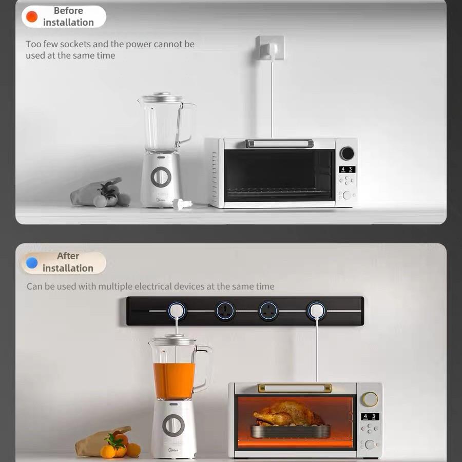 8000 Вт Передвижная трековая розетка Адаптер вилки для бытовой кухонной техники Стандартная настенная розетка с USB