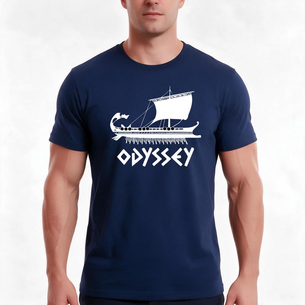 Odyssey Trireme No3 Tshirt Summer Casual Cotton Tee Oversized Streetwear Tops Vintage Graphic Print Loose Fit Short Sleeve