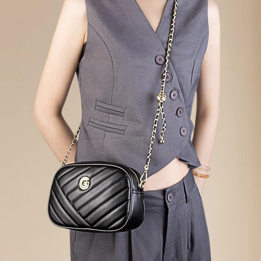 New fashion mobile phone bag, genuine leather chain quilted bag, single shoulder crossbody women's bag