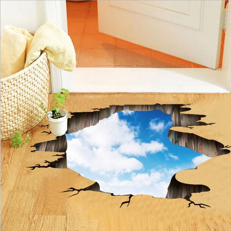 1 шт. 60x90 см космическое пространство 3D наклейки на стену галактика морской самолет небо украшения дома наклейки для детской комнаты пол гостиной