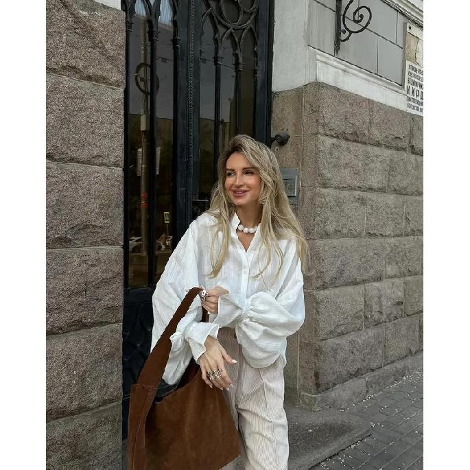 2026 Spring New Oversize White Shirt Women Long Sleeve Button up Minimalist 100% Cotton Shirt Female Chic Loose Tunic Blouses