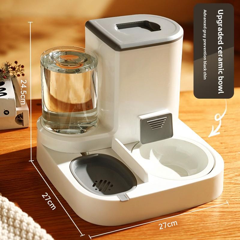 Automatic Cat Feeder Water Fountain, Pet Food Dispenser with Water Bowl, for Cats and Small Dogs