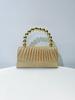 Sparkly Pleated Pearl Strand Clutch - Elegant Evening Bag