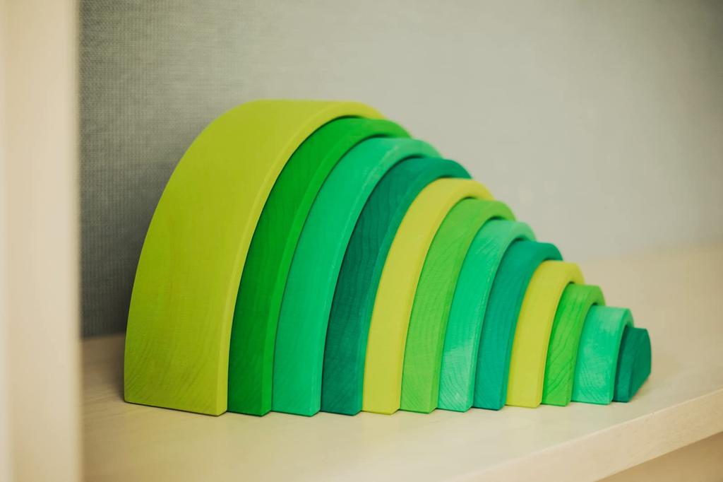 Grimm's GRIMM'S Green Arch Toy, SH10671, Educational Building Blocks for Interior Decor
