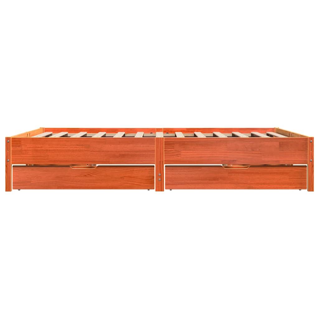 Solid Wood Bed without Mattress Wax Brown 180x200 cm Pine Wood